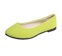 Mocassini da donna larghi slip on scarpe basse da donna a punta bassa in pelle scamosciata ballerine da ufficio classiche scarpe da abito leggero e confortevole mocassino, Verde chiaro, 37.5 EU