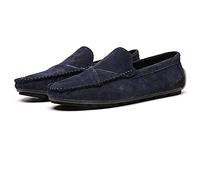 Mocassini da Guida Confortevoli Uomo in Pelle Scamosciata Brogue Casuale Passeggio Piatto Mocassino Scarpe Barca Classiche da Lavoro 37-38 EU Blu,24.0 CM Tacco con Le Dita dei Piedi