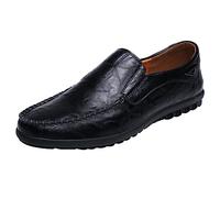 Mocassini da guida da uomo, senza lacci, in finta pelle, casual, leggeri, per passeggiate quotidiane, Nero , 42 1/3 EU