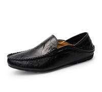Mocassini da indossare alla moda, scarpe casual comode, suola piatta, ideali per la guida, il tempo libero quotidiano, Le Noir, 45 EU