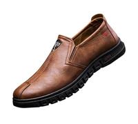 Mocassini da uomo a taglio basso, mocassini piatti, tinta unita, morbidi e confortevoli, da lavoro, scarpe da lavoro, scarpe da ginnastica morbide e piatte antiscivolo, per guida all'aperto, Marrone