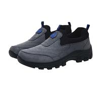 Mocassini da uomo casual a larghezza larga scarpe da lavoro scarpe da lavoro per camminare guida scarpe comode casual Slide on scarpe da uomo, Grigio, 42.5 EU