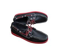 Mocassini Da Uomo Classici Alla Moda Fatti A Mano Con Lacci, Scarpe Da Lavoro Casual In Vera Pelle, Scarpe Da Barca Da Guida(Black,39 EU)