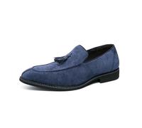 Mocassini da Uomo Eleganti, Slip-On Formali Smoking Ballo Matrimonio Lavoro,Blu,46 EU