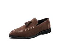 Mocassini da Uomo Eleganti, Slip-On Formali Smoking Ballo Matrimonio Lavoro,Marrone,46 EU