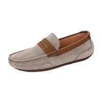 Mocassini da Uomo in Pelle Scamosciata con Tomaia for Ufficio, Casual, comode, da Indossare Come Scarpe da Sposa(Brown,40 EU)