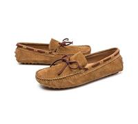 Mocassini da Uomo in Pelle Scamosciata, Scarpe da Guida, Mocassini, Tinta Unita, Leggeri, Antiscivolo, Comodi, da Sposa, da Passeggio, Slip-on(Brown,41 EU)