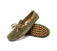 Mocassini da Uomo in Pelle Scamosciata, Scarpe da Guida, Mocassini, Tinta Unita, Leggeri, Antiscivolo, Comodi, da Sposa, da Passeggio, Slip-on(ArmyGreen,39 EU)