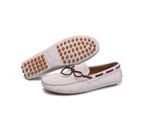 Mocassini da Uomo in Pelle Scamosciata, Scarpe da Guida, Mocassini, Tinta Unita, Leggeri, Antiscivolo, Comodi, da Sposa, da Passeggio, Slip-on(Bianco,43 EU)
