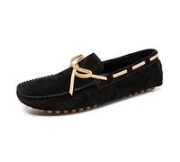 Mocassini da Uomo in Pelle Scamosciata, Scarpe da Guida, Mocassini, Tinta Unita, Leggeri, Antiscivolo, Comodi, da Sposa, da Passeggio, Slip-on(Nero,39 EU)