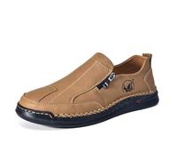 Mocassini da Uomo in Pelle, Scarpe Casual Slip-on con Cerniera Laterale | Scarpe Basse Da Passeggio Leggere E Antiscivolo Scarpe Da Guida Con Suola Morbida Per L'Uso Quotidiano