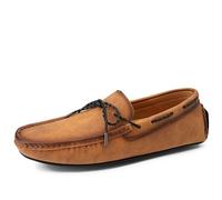 Mocassini da Uomo in Pelle vegana, Scarpe da Barca, Mocassini veneziani, Tacco Basso, Comodi, Leggeri, da Sposa, Classici, Slip-on(Brown,44 EU)