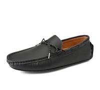 Mocassini da Uomo in Pelle vegana, Scarpe da Barca, Mocassini veneziani, Tacco Basso, Comodi, Leggeri, da Sposa, Classici, Slip-on(Nero,42 EU)