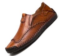 Mocassini da uomo in similpelle, comodi mocassini da guida for il tempo libero e il lavoro(Reddish brown,40 EU)