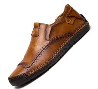 Mocassini da uomo in similpelle, comodi mocassini da guida for il tempo libero e il lavoro(Yellowish brown,39 EU)