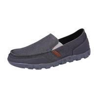 Mocassini da uomo in tela casual da uomo, traspiranti, leggeri, antiscivolo, con supporto per arco plantare, vestibilità larga, per escursionismo, allenamento, calzature sportive, Grigio, 44 EU