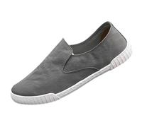 Mocassini da uomo in tela retrò slip-on casual deck plimsolls traspiranti con elastico Gore per vacanze estive gite nel fine settimana, Grigio, 41 1/3 EU