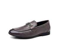 Mocassini da Uomo, Scarpe Formali Casual da Lavoro con Punta Tonda Morbide Leggere E Traspiranti,Grigio,45 EU