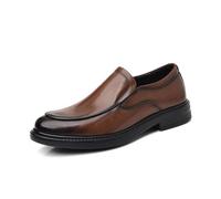 Mocassini da Uomo, Scarpe Formali Casual da Lavoro con Punta Tonda Morbide Leggere E Traspiranti,Marrone,44 EU