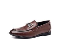 Mocassini da Uomo, Scarpe Formali Casual da Lavoro con Punta Tonda Morbide Leggere E Traspiranti,Marrone,42 EU