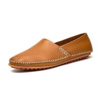Mocassini da uomo scarpe punta rotonda tinta unita mocassini in ecopelle scarpe comode leggere antiscivolo resistenti a piedi moda slip-on, Marrone, 41 1/3 EU