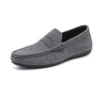 Mocassini da Uomo, Scarpe Scamosciate, Mocassini con Punta a Punta, Cuciture, Antiscivolo, Leggeri, Flessibili, da Esterno, Slip-on(Grey,43 EU)