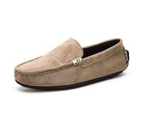 Mocassini da Uomo, Scarpe Scamosciate, Mocassini da Guida, Suola in Gomma, Tacco Piatto, Antiscivolo, Leggeri, da Sposa, Slip-on(Caqui,42 EU)