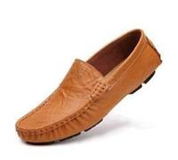Mocassini da Uomo semplici, in Tinta Unita, da Guida, in Pelle PU, Antiscivolo, Leggeri, Comodi, Classici, da Ballo, Slip-on(Brown,46 EU)