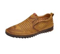 Mocassini da uomo senza lacci in pelle scarpe da lavoro traspiranti scarpe da sera antiscivolo scarpe da passeggio casual leggere scarpe da barca piatte comode con suola morbida cuscino scarpa