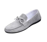 Mocassini da uomo, vestibilità larga, antiscivolo, piatti, senza mani, mocassini, leggeri, traspiranti, casual, ortopedici, comode, per jogging e trekking, Grigio, 42.5 EU
