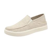 Mocassini da uomo, vestibilità larga, scarpe da passeggio in rete traspirante, antiscivolo, piatte, senza lacci, comode, casual, ortopediche, da jogging, escursionismo, Beige, 41 1/3 EU