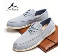 Mocassini di moda da uomo in camoscio tinta unita, scarpe slip-on in pelle da uomo, scarpe eleganti da uomo per affari, eventi sociali, ufficio, matrimoni. Adatte per appuntamenti di coppia, cene roma