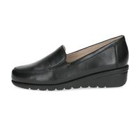 Mocassini Donna Neri in Vera Pelle Nappa Zeppa Bassa Scarpe Comfort - CAPRICE