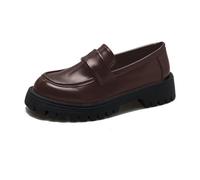 Mocassini Donna Pelle Morbida Mocassino Elegante Classico Loafers con Plateau Scarpe Eleganti Pianta Larga Bronzo 41
