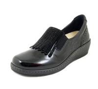 Mocassini Donna Pelle Nero Linea Ortopedica Plantare Estraibile CINZIA SOFT
