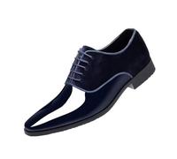 Mocassini Eleganti da Uomo in Pelle Verniciata Classici Stringati Business Scarpe Oxford da Sposa,Blu,43 EU