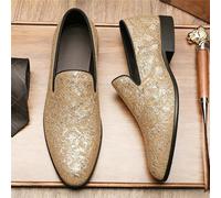 Mocassini Eleganti Uomo Glitter Oro Cerimonia Party Slip-On - P3V8L