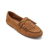 Mocassini en Daim Camel con Franges et Perles Ethniques Dettagli Unici: La bellezza della natura, la bellezza della natura, l'unicità della natura e l'unicità della natura.Matière Douce: la consistenz