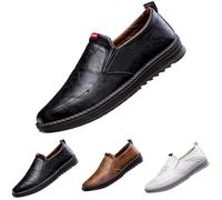 Mocassini estivi da uomo, in pelle, traspiranti, morbide, comode | Scarpe da passeggio in tinta unita, con suola morbida, ammortizzante, per il tempo libero, per la guida, casual