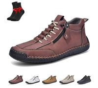 Mocassini in Pelle Antiscivolo da Uomo, Scarpe da Ginnastica in Alpaca, Scarpe da Ginnastica for Il Tempo Libero all'aperto, Scarponi da Trekking Unisex Traspiranti(Wine Red,38 EU)