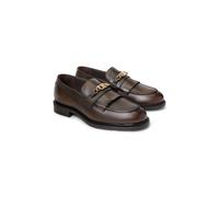Mocassini in pelle con frange Marrone 36