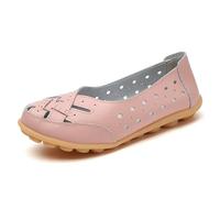 Mocassini in Pelle da Donna, Scarpe Basse, Leggere, Casual Slip-on comode da Mamma e da Lavoro,Rosa,42 EU