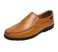 Mocassini in pelle da uomo, scarpe da lavoro da guida, casual, con suola morbida, antiscivolo, alla moda, leggere, comode, da ufficio, extra larghe, per passeggiate all'aperto, BW2., 42.5 EU