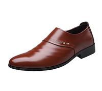 Mocassini in pelle da uomo, scarpe eleganti da uomo, comode, scarpe brogue Derbys a punta, scarpe formali da lavoro, traspiranti, scarpe da esterno, mocassini classici ed eleganti, Marrone, 42 1/3 EU