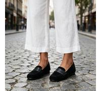 Mocassini in pelle scamosciata nera PU per le donne comode scarpe casual | La pelle scamosciata e la pelle di alta qualità garantiscono una lunga durata, leggera e flessibile, perfetta per l'uso