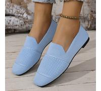 Mocassini infilabili con punta quadrata e suola piatta, tessuti a maglia, scarpe comode per le madri, traspiranti per primavera e autunno CN35,CN36,CN37,CN38,CN39,CN40,CN41,CN42,CN43Colore unico