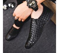 Mocassini neri casual da uomo, scarpe piatte slip-on, scarpe in pelle da guida, scarpe eleganti da cerimonia (di taglia piccola e stretta, si prega di ordinare 2 numeri in più) EUR39,EUR40,EUR41,EUR42