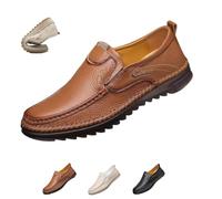 Mocassini ortopedici da uomo fatti a mano | Comodi mocassini da passeggio con suola morbida antiscivolo casual leggeri traspiranti scarpe da guida piatte per gite