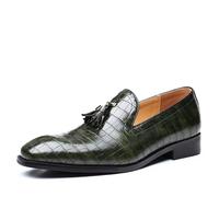 Mocassini Penny da uomo - Mocassino classico Scarpe da guida Slip On Calzature formali casual in pelle Nero Rosso Giallo Verde Marrone(Green,46 EU)