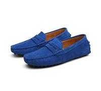 Mocassini Penny da Uomo, Scarpe Basse da Uomo in Pelle Scamosciata, Slip on Boat Deck Casual Mocassino Pantofole per Unisex Adulti E Adolescenti (Blue,43)